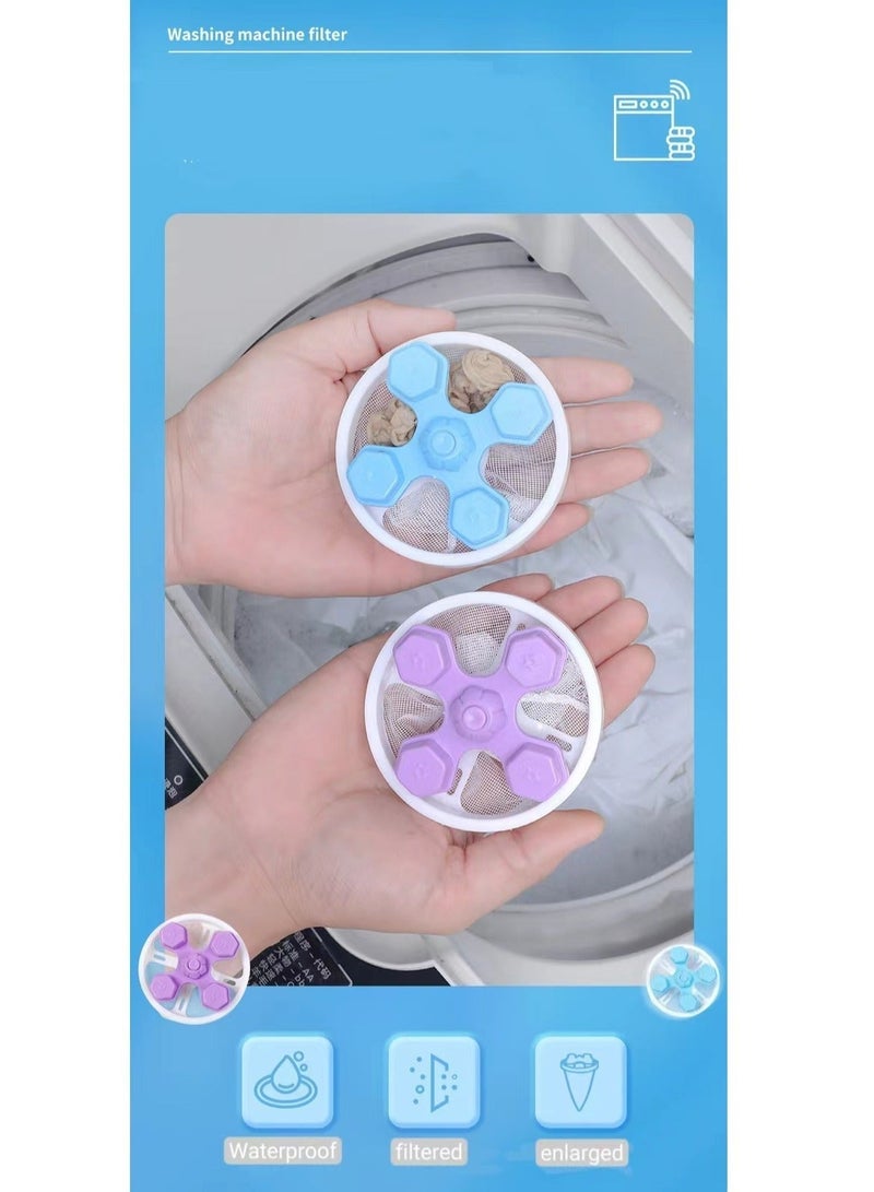 أكياس شبكية عائمة لإلتقاط الشعر والوبر 3-قطع للغسالة – قابلة لإعادة الاستخدام لإزالة شعر الحيوانات والألياف (أزرق، زهري، بنفسجي) - Image 3